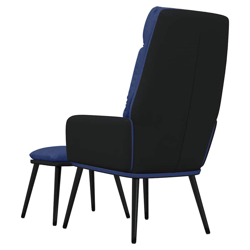 Scaun de relaxare cu taburet, crem, textil și piele ecologică