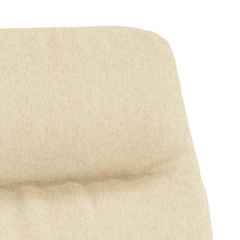 Scaun de relaxare cu taburet, crem, material textil