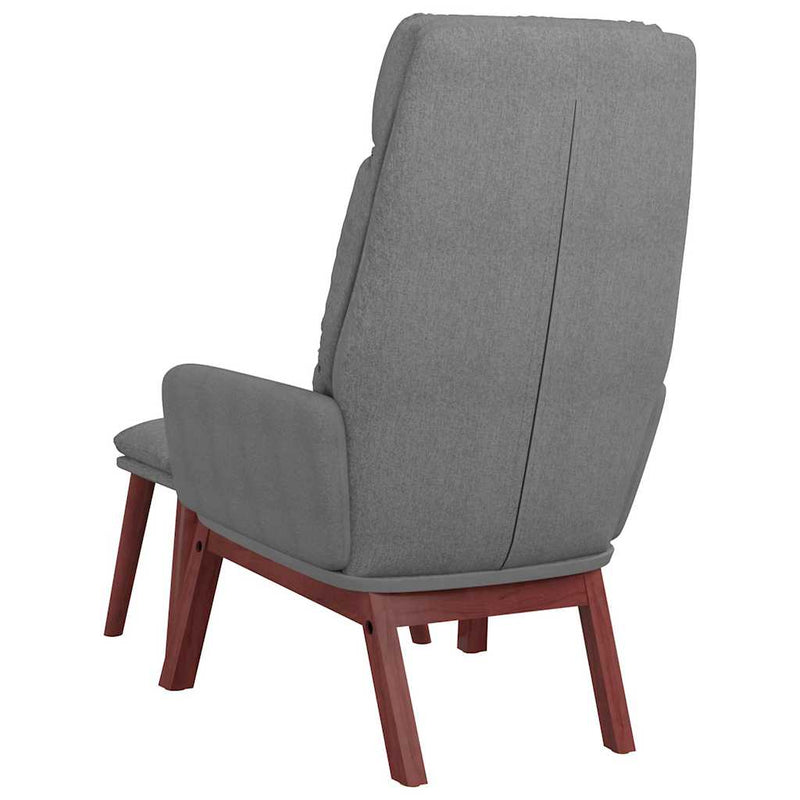 Scaun de relaxare cu taburet, gri deschis, material textil