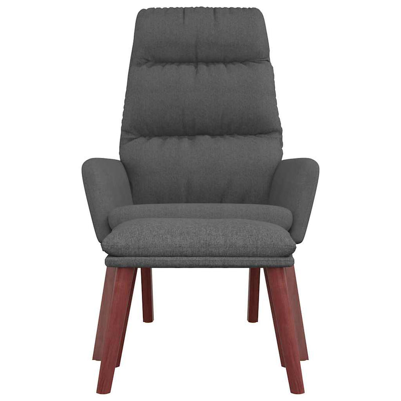 Scaun de relaxare cu taburet, gri închis, textil