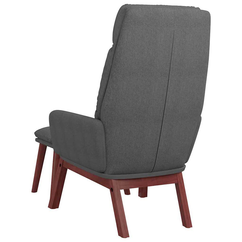 Scaun de relaxare cu taburet, gri închis, textil