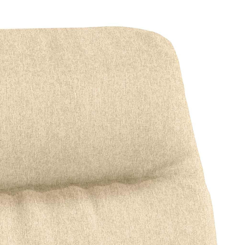 Scaun de relaxare cu taburet, crem, textil
