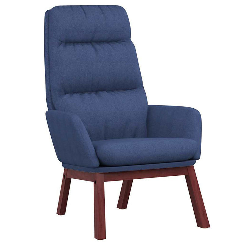Scaun de relaxare cu taburet, albastru, textil
