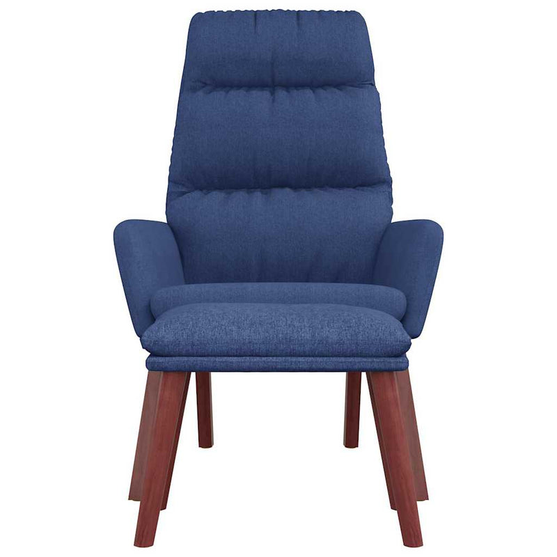 Scaun de relaxare cu taburet, albastru, textil