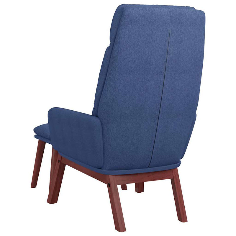 Scaun de relaxare cu taburet, albastru, textil