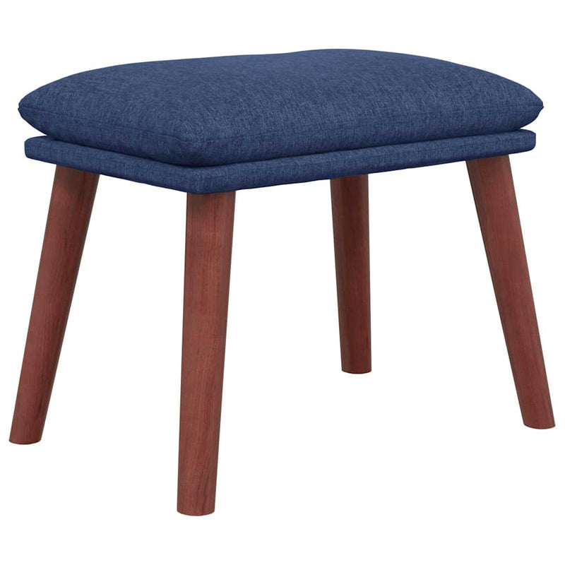Scaun de relaxare cu taburet, albastru, textil