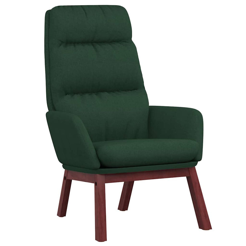 Scaun de relaxare cu taburet, verde închis, catifea