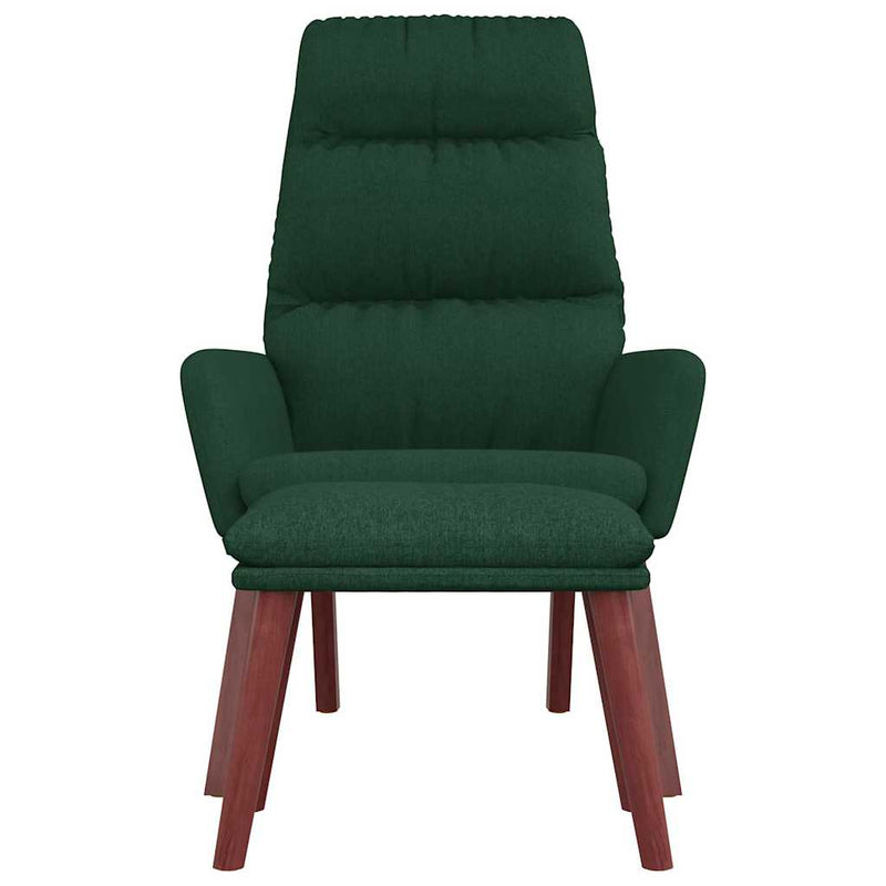 Scaun de relaxare cu taburet, verde închis, catifea