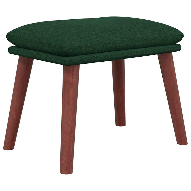 Scaun de relaxare cu taburet, verde închis, catifea