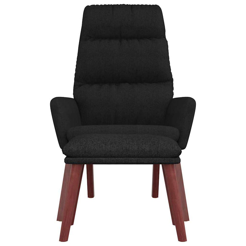 Scaun de relaxare cu taburet, negru, textil