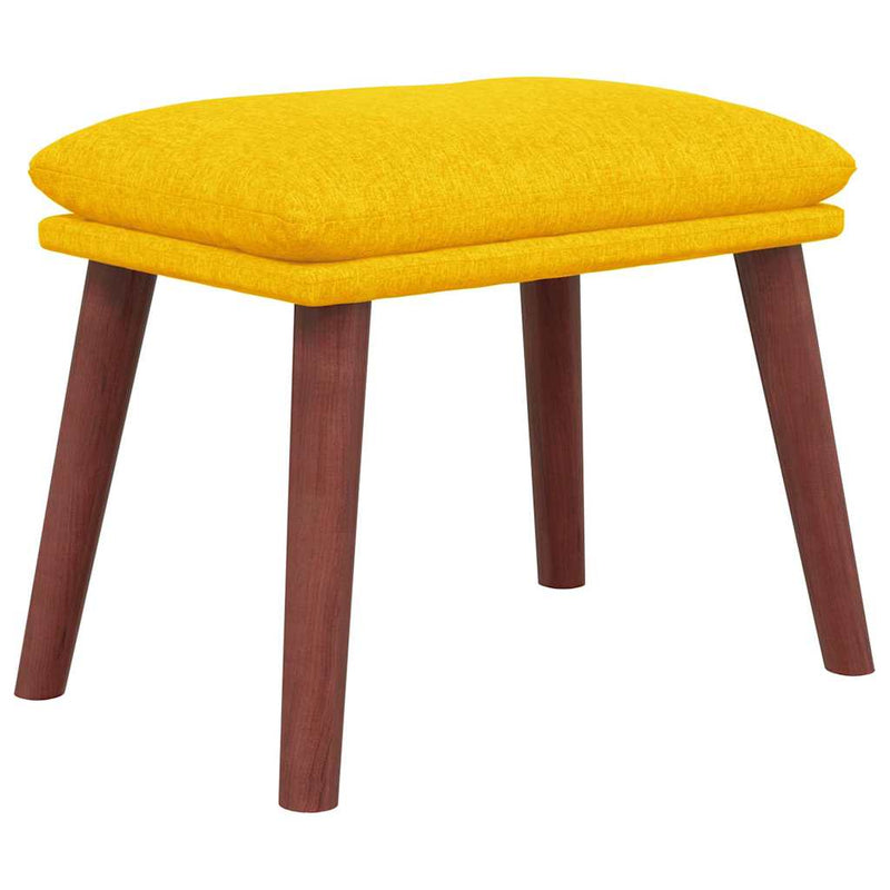 Scaun relaxare cu taburet, galben muștar, textil