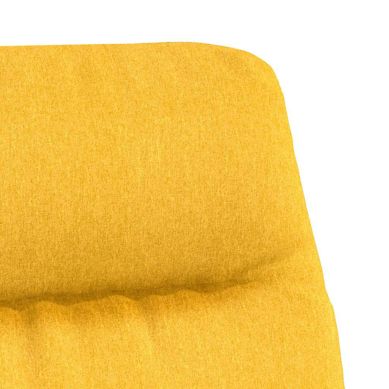 Scaun relaxare cu taburet, galben muștar, textil