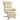 Scaun de relaxare cu taburet, crem, material textil