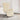 Scaun de relaxare cu taburet, crem, material textil