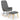 Scaun balansoar cu taburet, gri deschis, textil