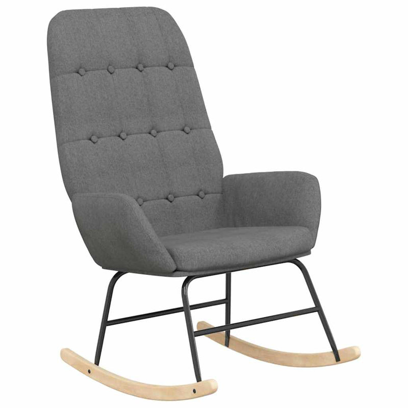 Scaun balansoar cu taburet, gri deschis, textil