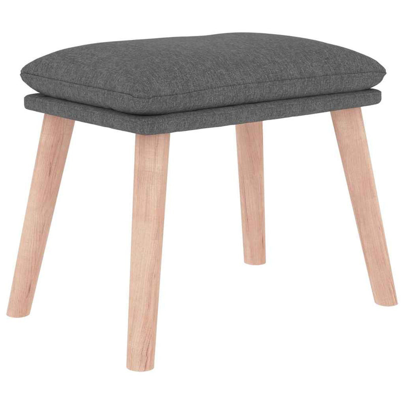 Scaun balansoar cu taburet, gri deschis, textil