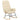 Scaun balansoar cu taburet, crem, material textil