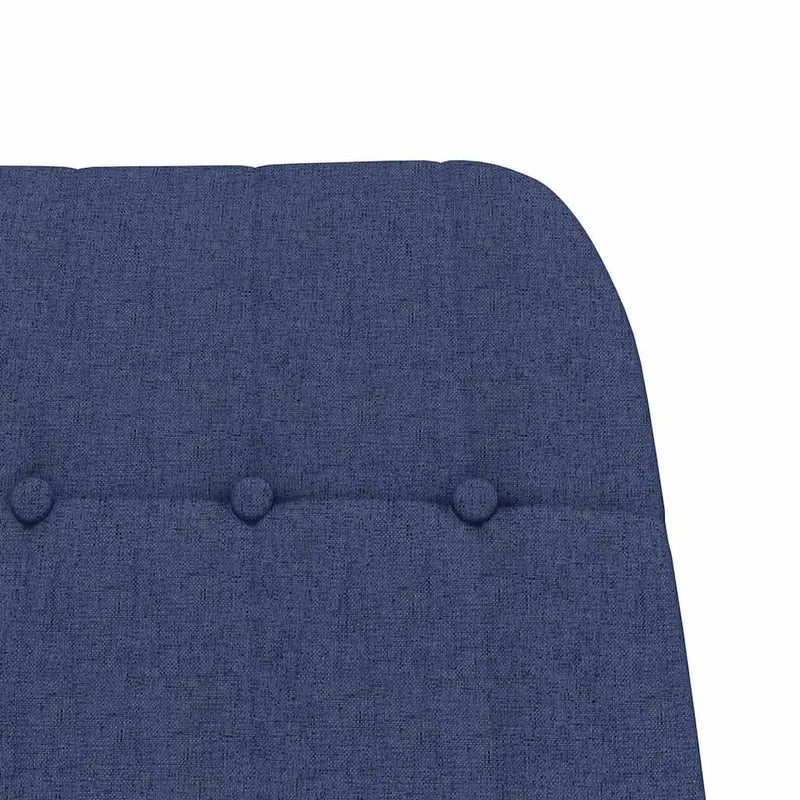 Scaun balansoar cu taburet, albastru, material textil