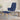 Scaun balansoar cu taburet, albastru, material textil