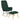 Scaun balansoar cu taburet, verde închis, textil