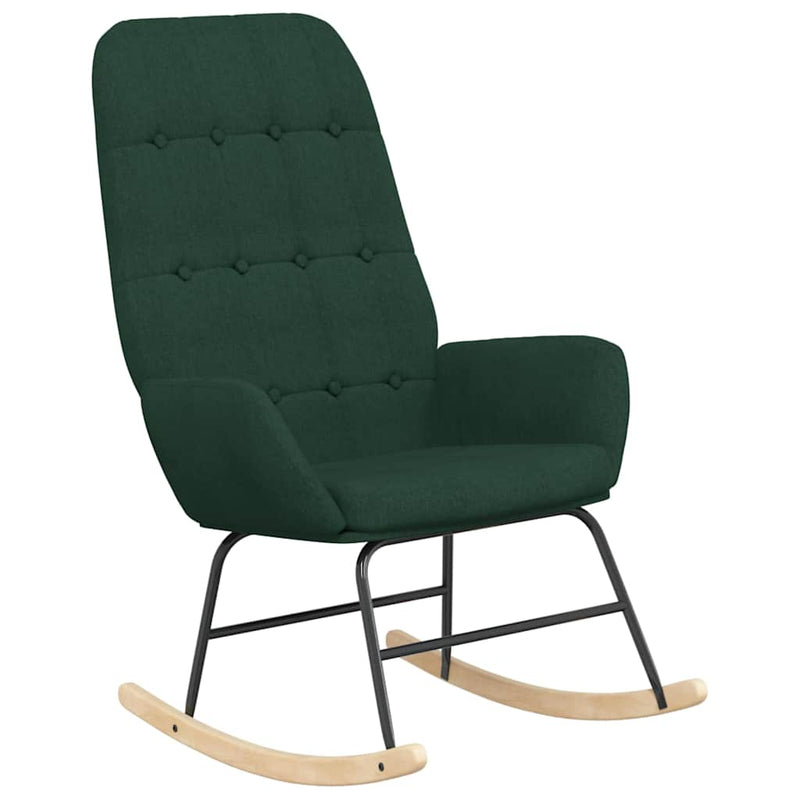 Scaun balansoar cu taburet, verde închis, textil
