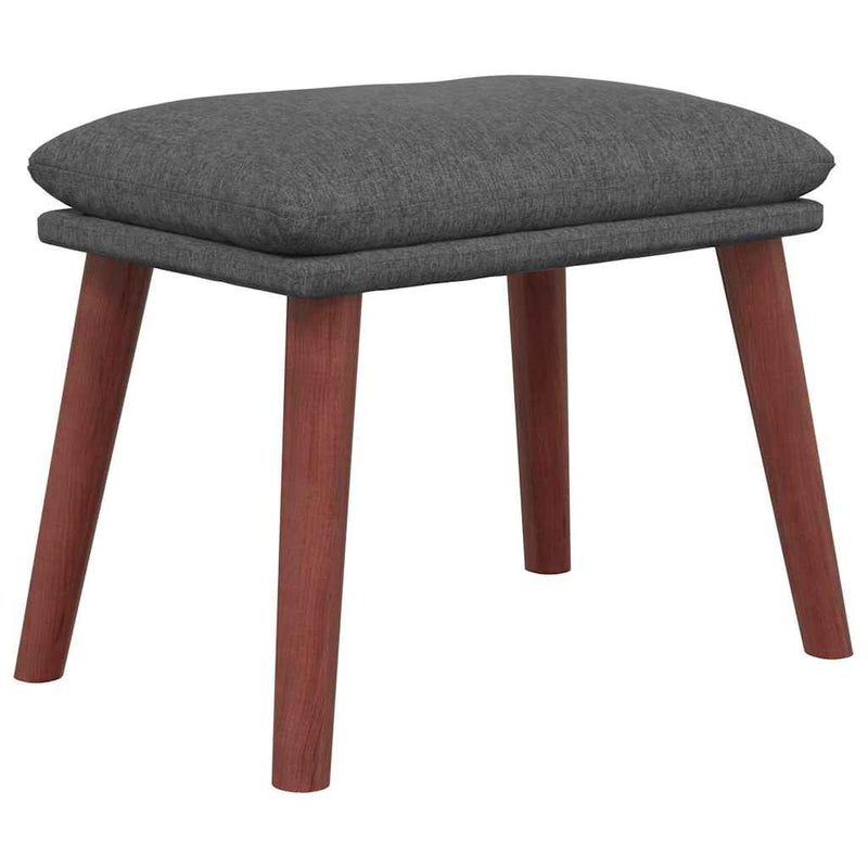 Scaun de relaxare cu taburet, gri deschis, textil