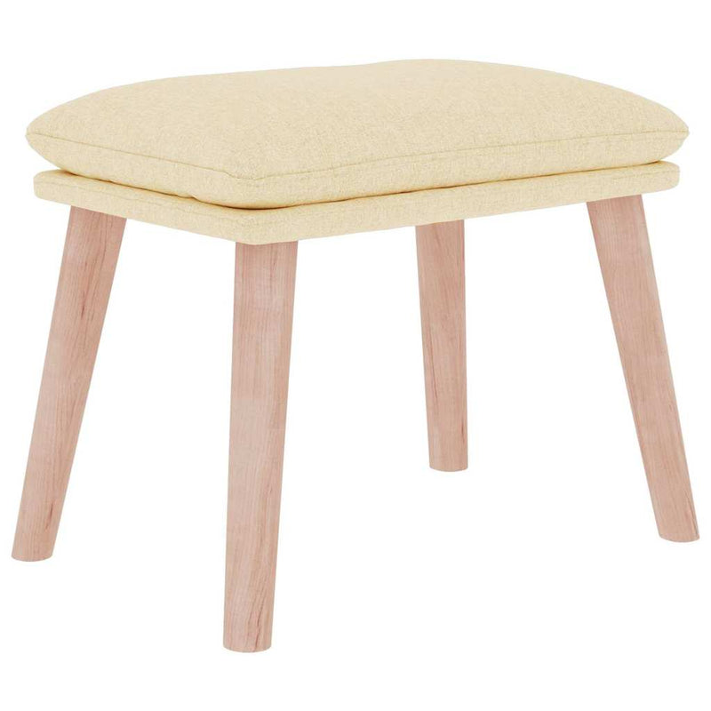 Scaun de relaxare cu taburet, crem, textil