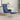 Scaun de relaxare cu taburet, albastru, textil
