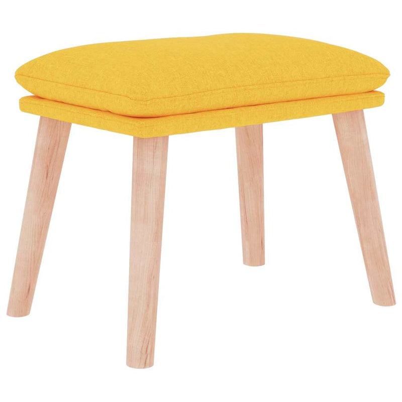 Scaun de relaxare cu taburet, galben muștar, textil