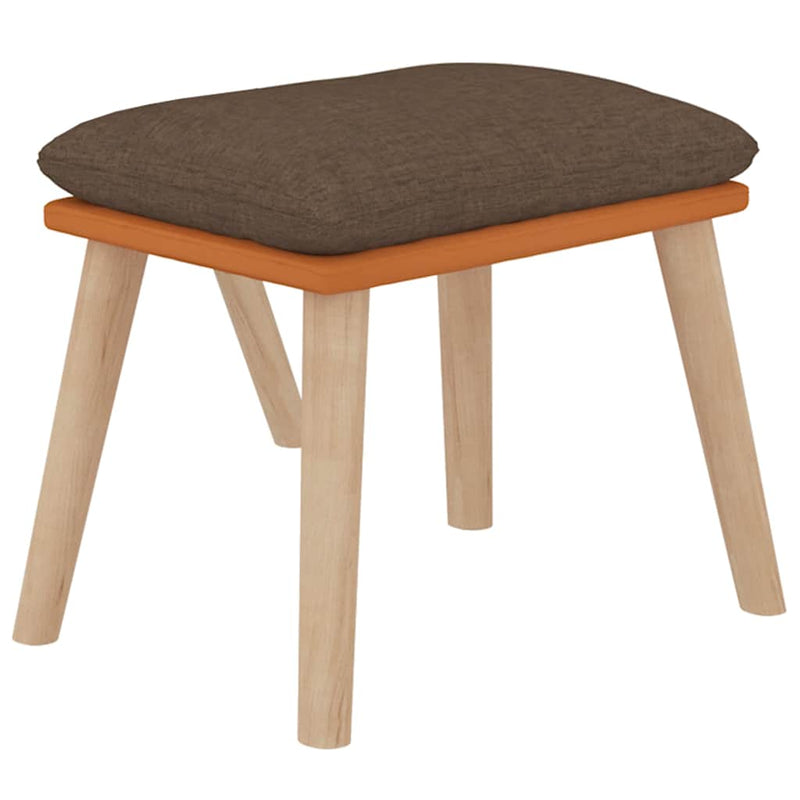 Scaun de relaxare cu taburet, maro, piele ecologică/textil
