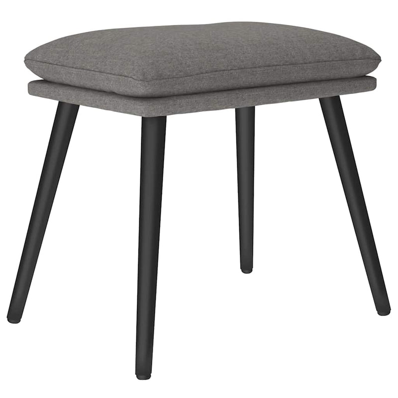Scaun de relaxare cu taburet, gri deschis, material textil