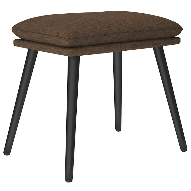 Scaun de relaxare cu taburet, maro, textil