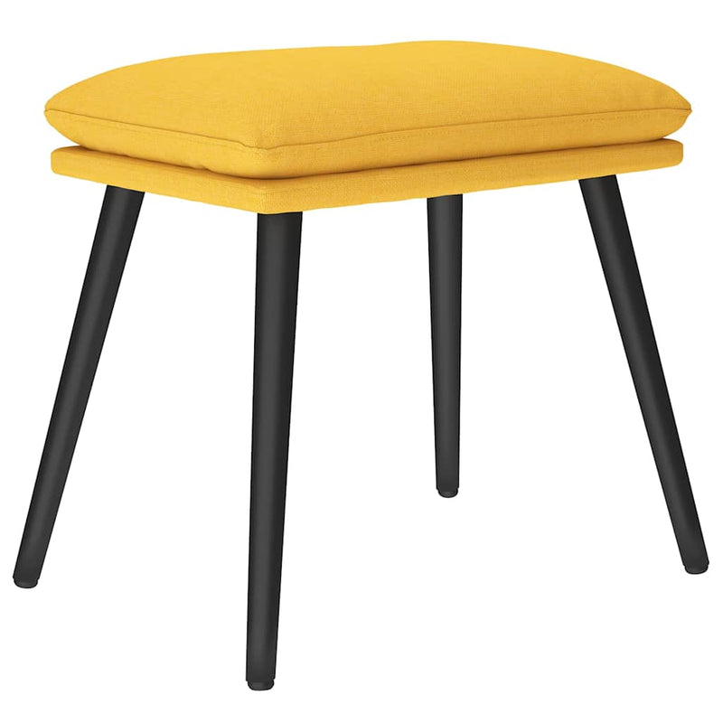 Scaun relaxare cu taburet, galben muștar, textil