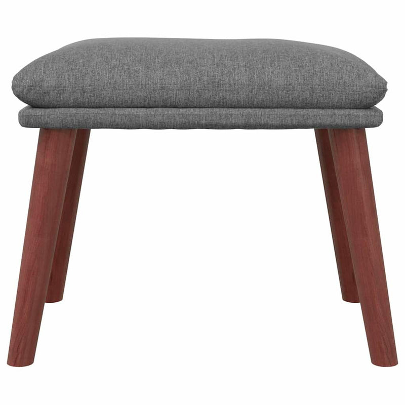 Scaun de relaxare cu taburet, gri deschis, textil