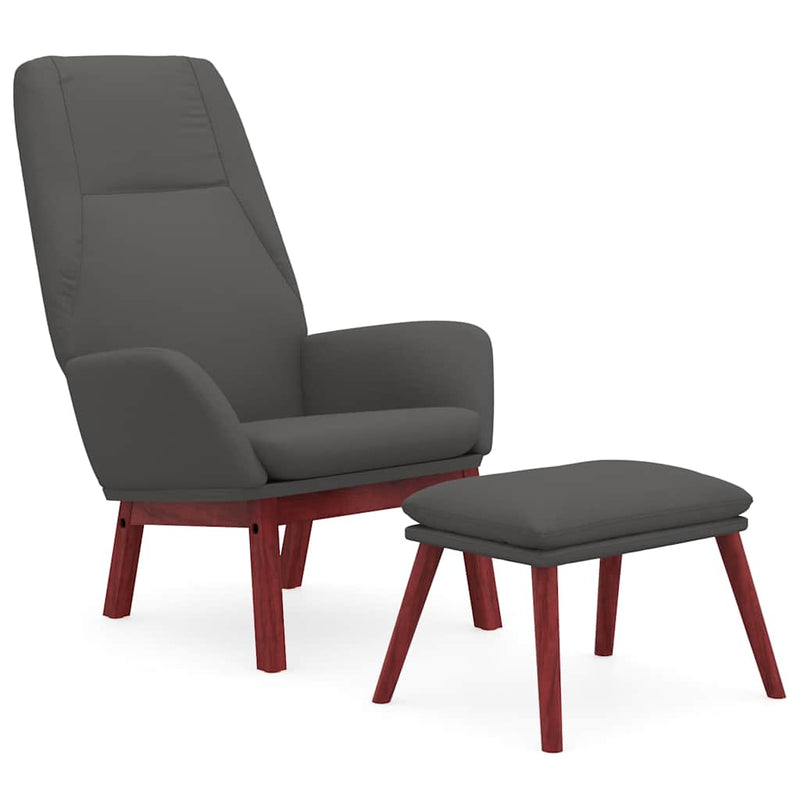 Scaun de relaxare cu taburet, gri deschis, textil