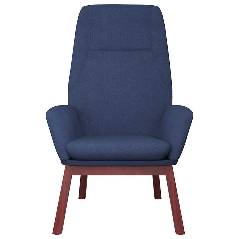 Scaun de relaxare cu taburet, albastru, textil