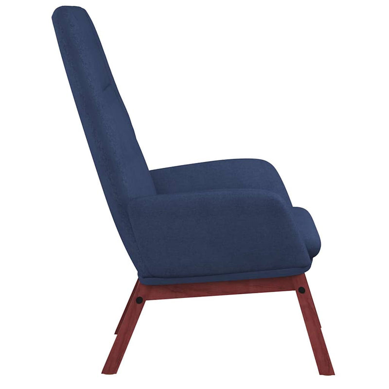 Scaun de relaxare cu taburet, albastru, textil