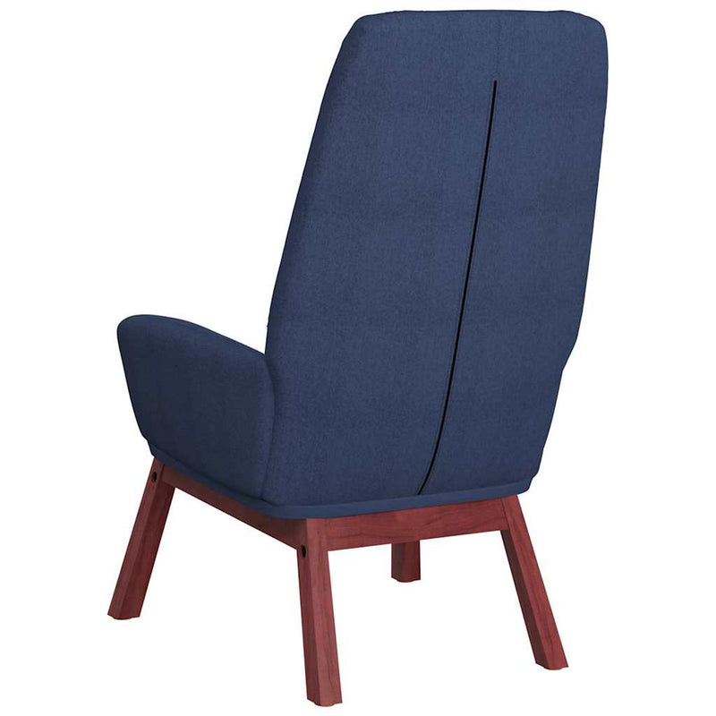 Scaun de relaxare cu taburet, albastru, textil