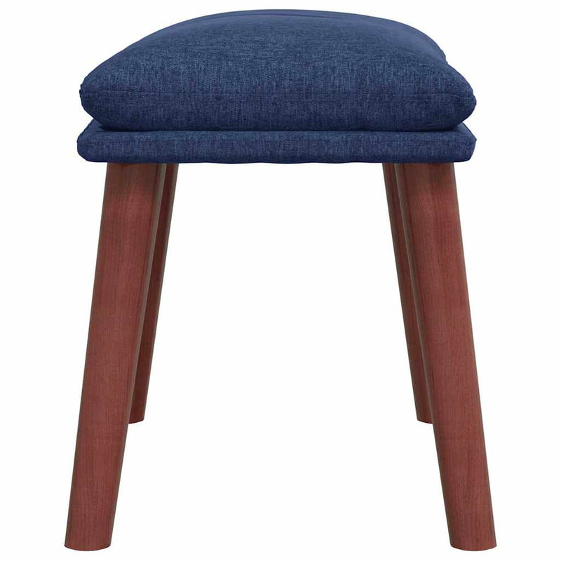 Scaun de relaxare cu taburet, albastru, textil