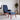 Scaun de relaxare cu taburet, albastru, textil