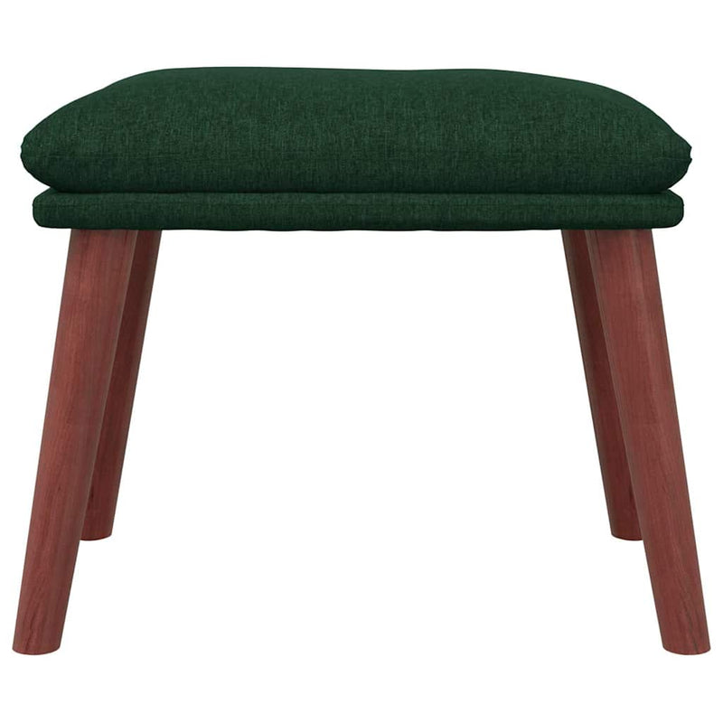 Scaun de relaxare cu taburet, verde închis, textil