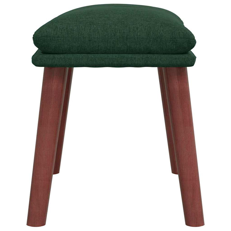 Scaun de relaxare cu taburet, verde închis, textil