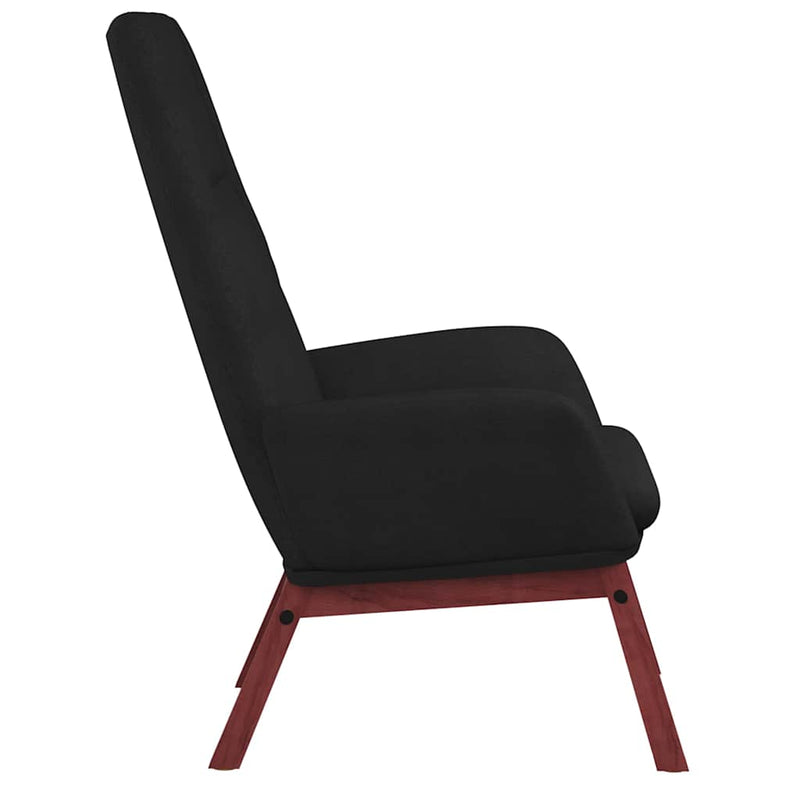 Scaun de relaxare cu taburet, negru, textil