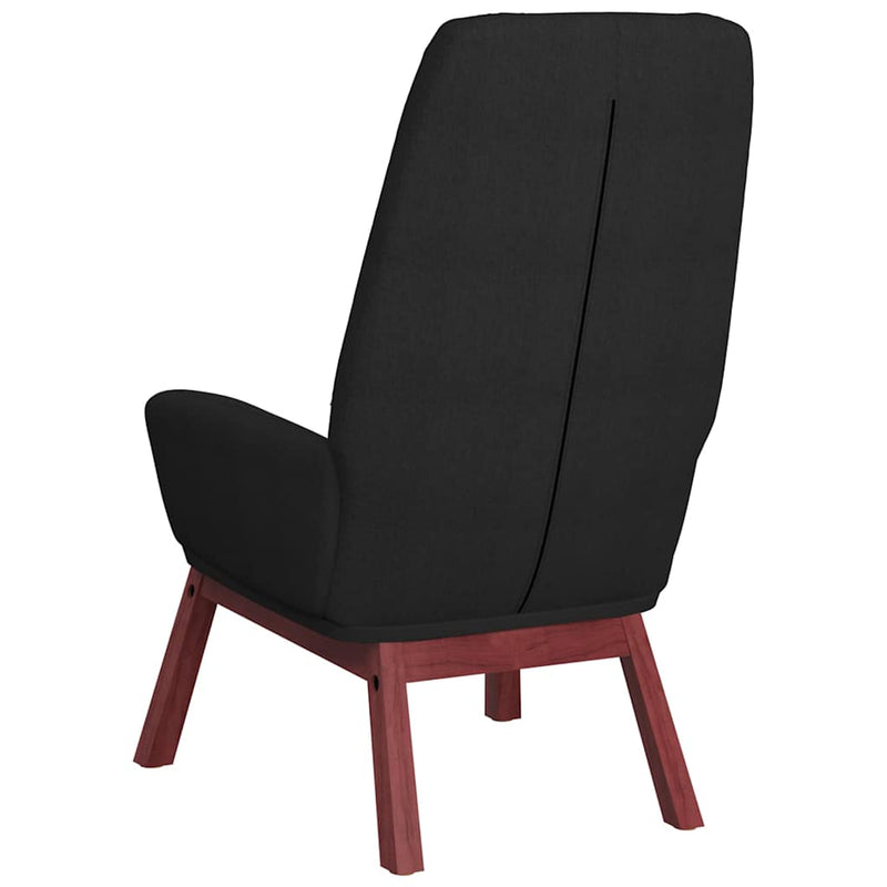 Scaun de relaxare cu taburet, negru, textil