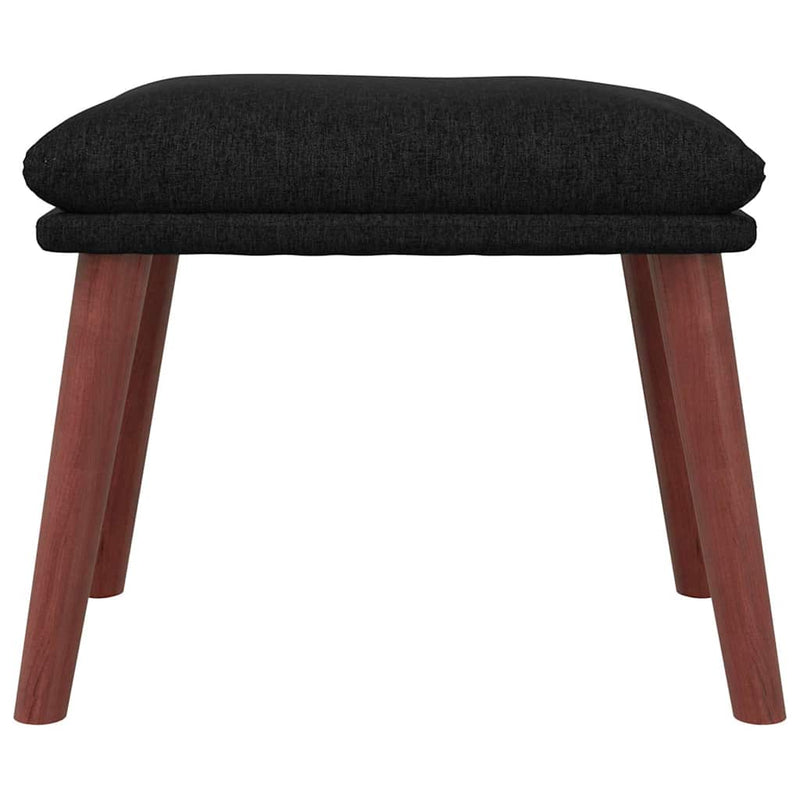 Scaun de relaxare cu taburet, negru, textil