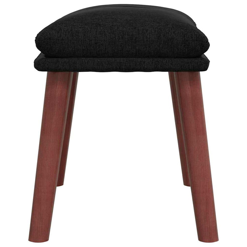 Scaun de relaxare cu taburet, negru, textil