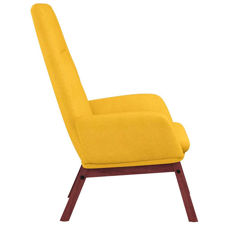 Scaun de relaxare cu taburet, galben muștar, textil