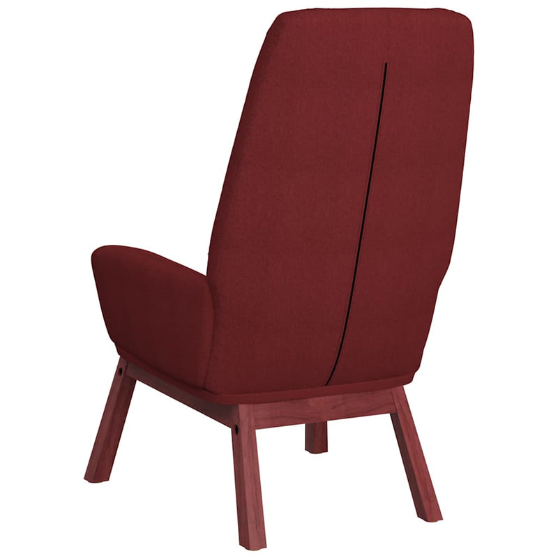Scaun de relaxare cu taburet, roșu vin, textil