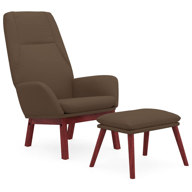 Scaun de relaxare cu taburet, gri taupe, textil